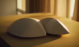two pieces of paper on top of a table