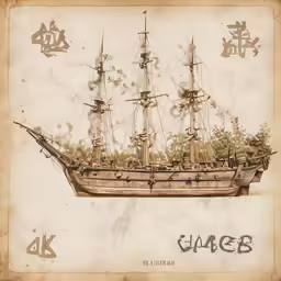 old fashioned photo of an antique sailing ship