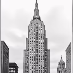 a black and white picture of an old building