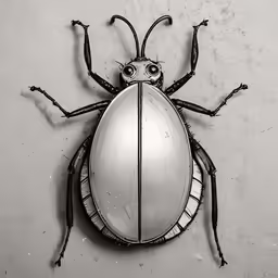 an insect on the ground next to a wall