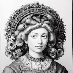 a drawing of a girl with lots of hair