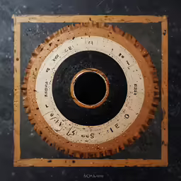 an art piece with black and gold colors