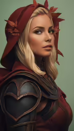 a beautiful blonde with a hood and a helmet