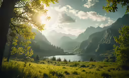 a very beautiful day in a green valley