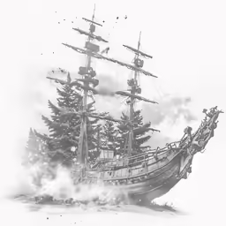 the boat in the water is being attacked by a shark