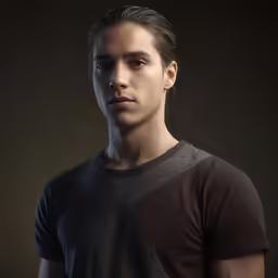 a close up of a person in a t - shirt