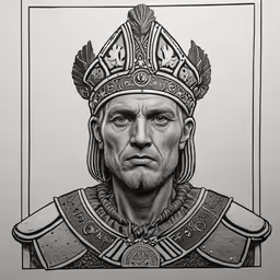 the head and shoulders of a man wearing a crown