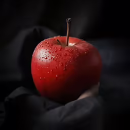 someone holding an apple on the left and the right hand