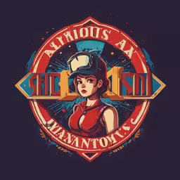 an art work of a girl with a baseball cap on,a woman in a uniform with a baseball hat and slogan