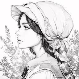 a woman with a hat and scarf on