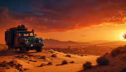 a truck is driving down a dirt road,the jeep in the desert is going to build its way up a hill