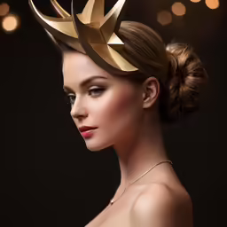 a woman in a golden tiara