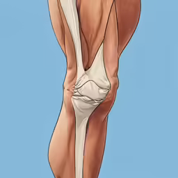 an illustration shows the anatomy of the thigh