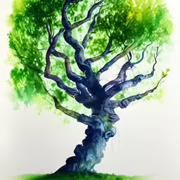 a very big pretty looking tree on a hill