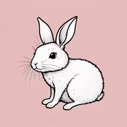 the outline of a rabbit is shown against a pale background