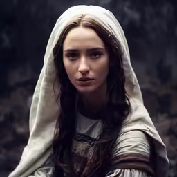 a beautiful woman wearing white in a scene