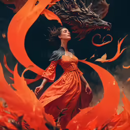 a woman in a dress is looking up in the air