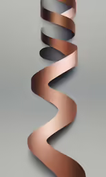 a curved metal design on a gray background
