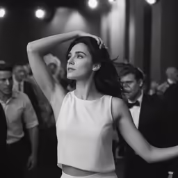 woman in white dress dancing at a party