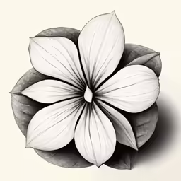 a drawing of two leaves on a white background