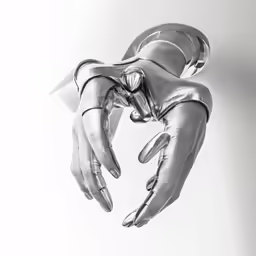 a robot that has its hands extended out to grab something