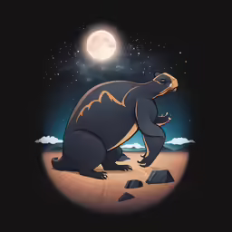 a large dinosaur sitting on top of a sandy beach