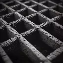 a square, abstract pattern that looks like it could be made from concrete