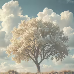 a large tree in the middle of a field