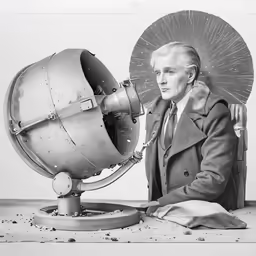 black and white photo of person sitting in front of the earth globe