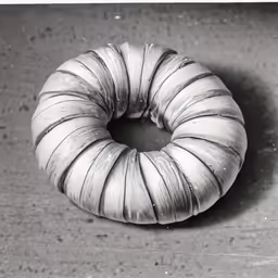 a doughnut that has been sliced into small pieces