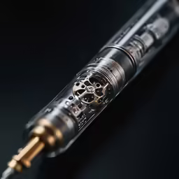 an automatic mechanical mechanical pen on a black background