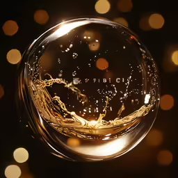 an image of a glass ball with liquid in it