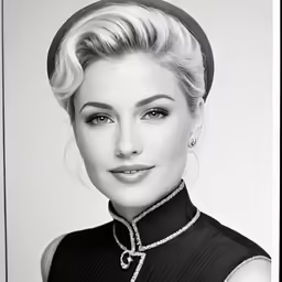 a black and white photo of a woman
