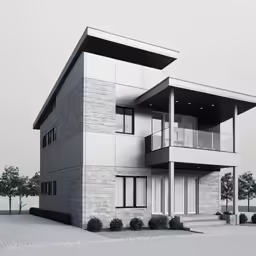 the two story building has balconys on each story