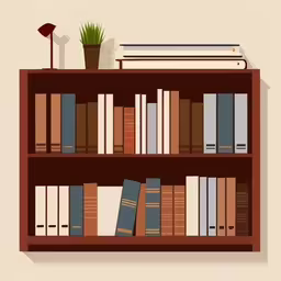 a book shelf full of books next to a lamp and a computer mouse,a row of books on the edge of a shelf