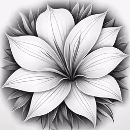 the large flower has leaves on it
