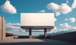 a billboard sitting on the corner of a city