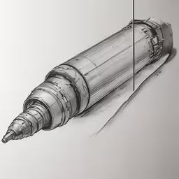 an illustration of the space shuttle in pencil