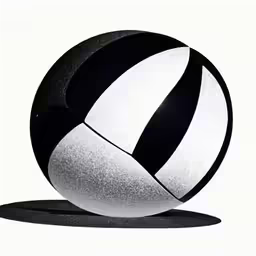 an old volleyball ball sitting on a floor
