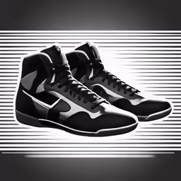 an abstract black and white sneaker is shown on a white background