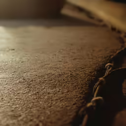 a piece of brown rope wrapped around a cushion