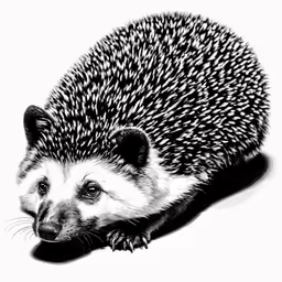 an artistic pencil drawing of a porcupine