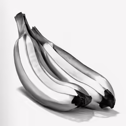 three bunches of bananas are sitting together