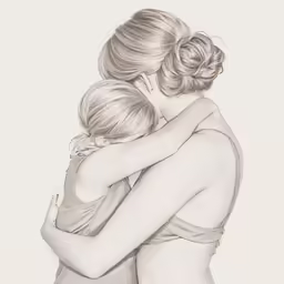 two women hugging and kissing each other