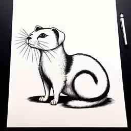 a drawing of a cat with the caption cat - sitting