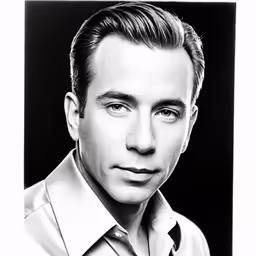 a black and white photograph of a man