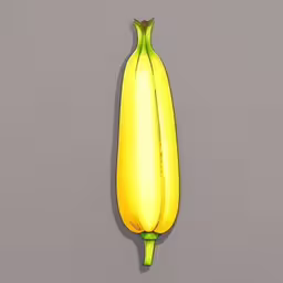 an illuminated banana on a grey background