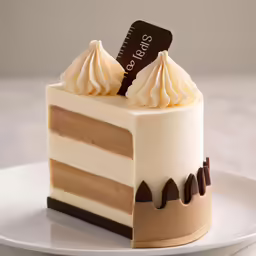 a piece of cake is sitting on a plate