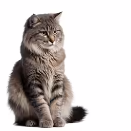 a close up of a cat with a white background