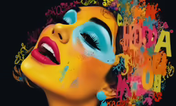 an artistic colorful photo of a woman